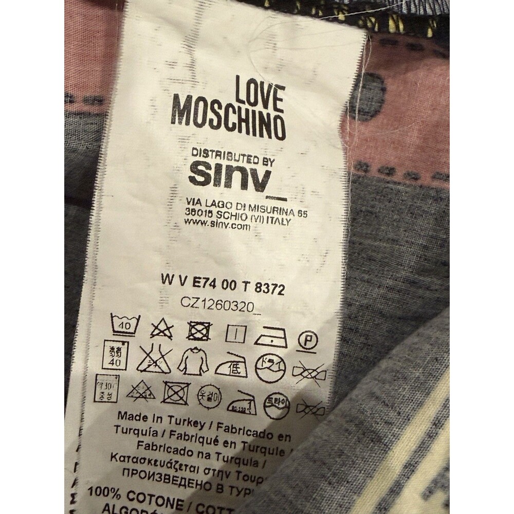 Love Moschino Dress Black Belt Buckle Print Cotton Fit & Flare Mini US 4 EU 40 - Picture 9 of 12